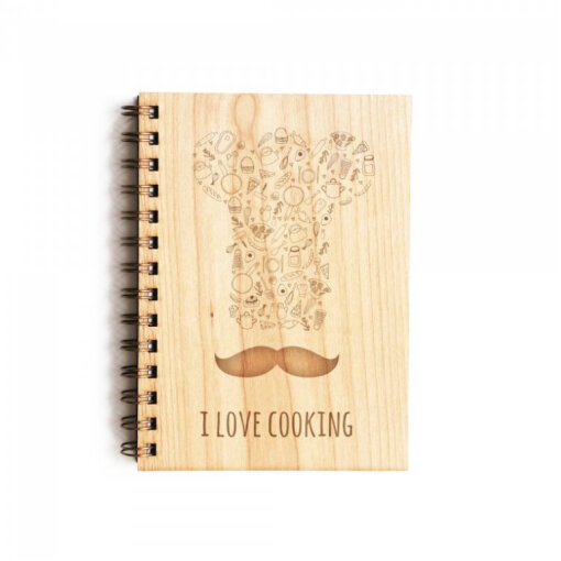 Dřevěný poznámkový blok Kuchař